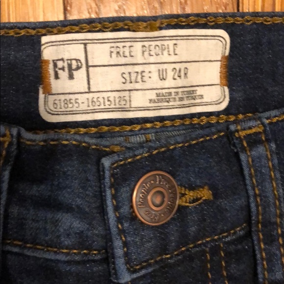 Free People Dark Blue Ripped Skinny Jeans - Picture 11 of 11